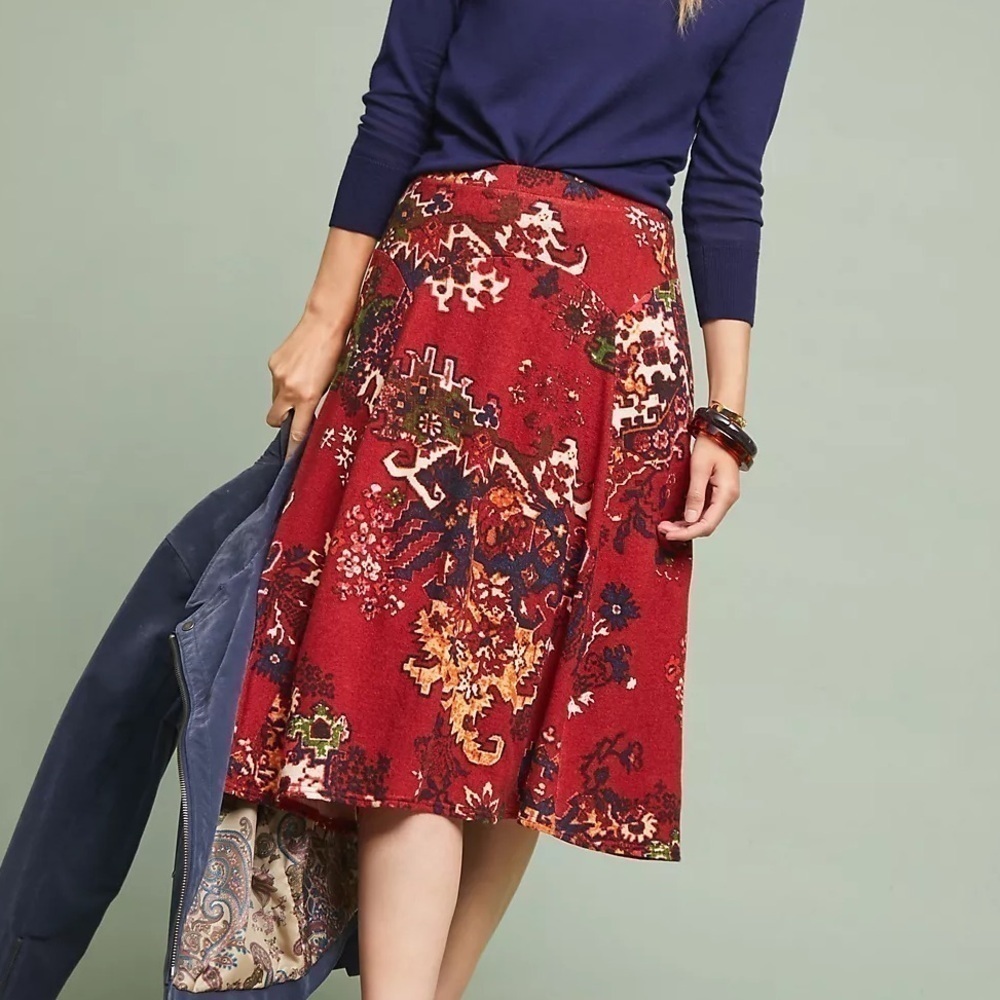 Anthropologie Akemi + Kin Narberth Floral Abstract A-Line Skirt XS Southwestern